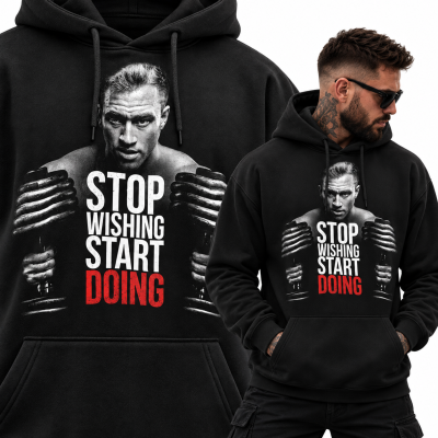BLUZA Z KAPTUREM NA SIŁOWNIĘ STOP WISHING